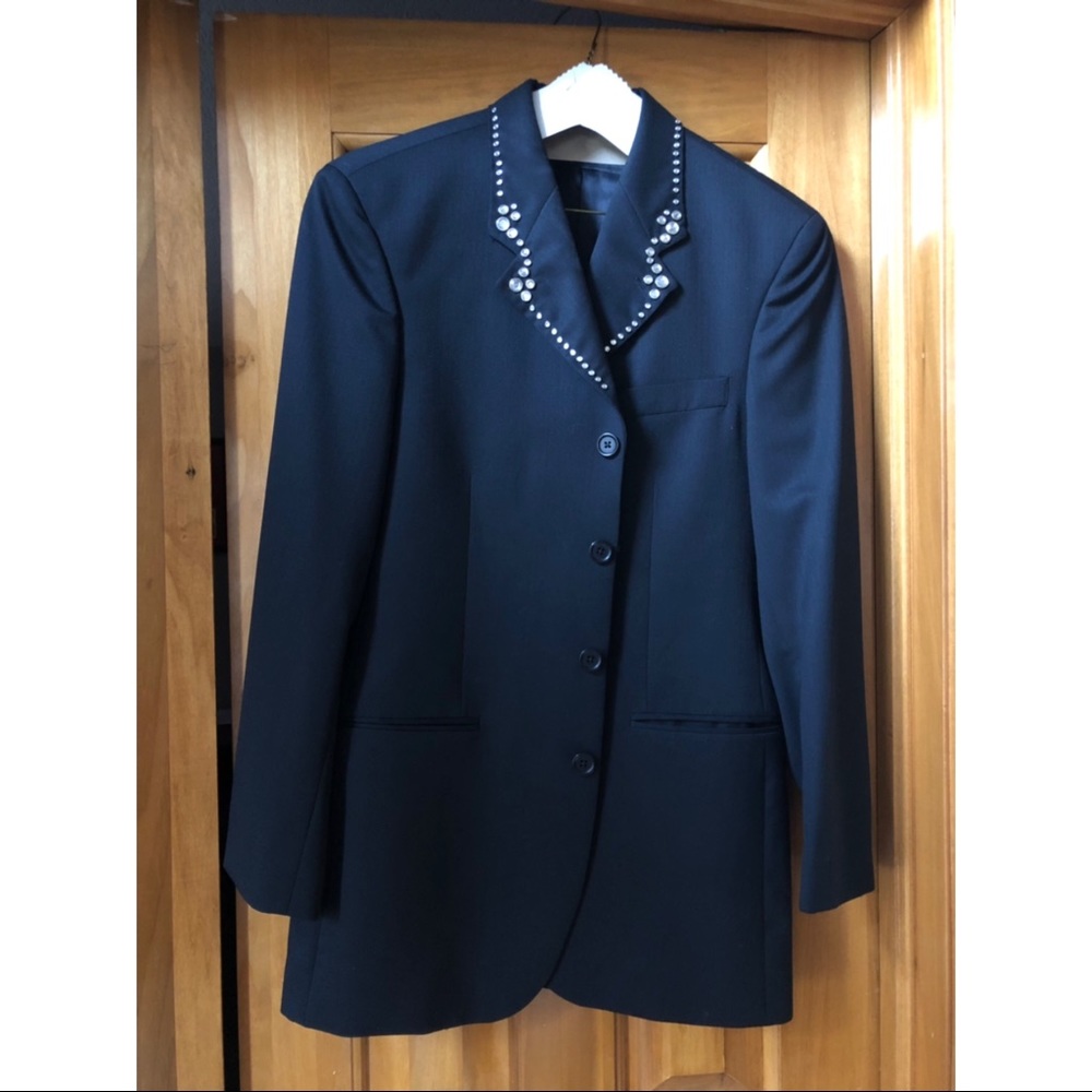 Boulevard Club Embellished Black Blazer - Size 36R